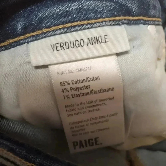 Paige Verdugo Mid Rise Skinny Distressed Ankle Size 27 - Picture 6 of 6